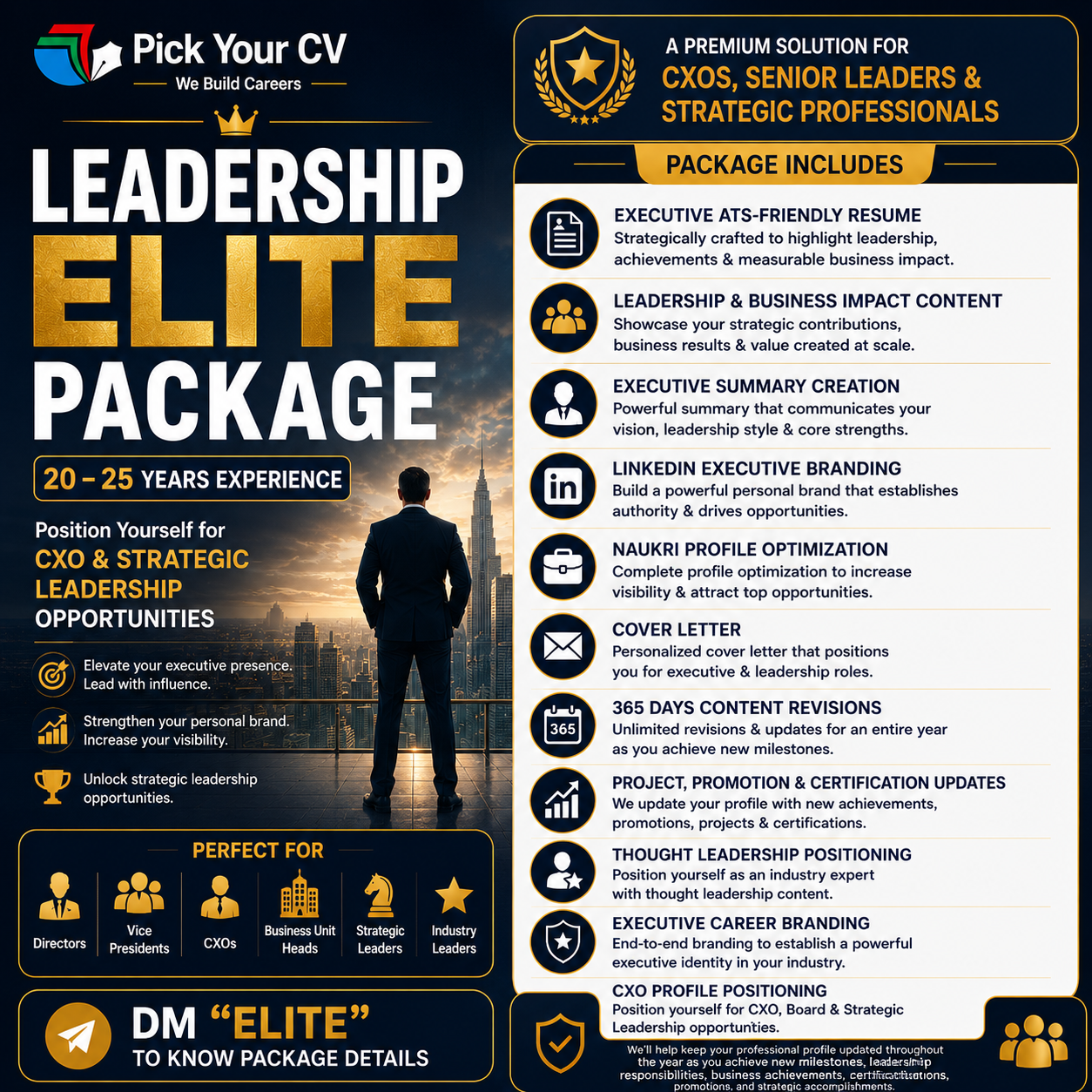 Leadership Elite Package (20-25 years) - Pick Your CV