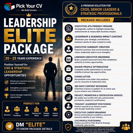 Leadership Elite Package (20-25 years) - Pick Your CV
